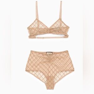 Gucci Nude Lingerie Bra and Panty Set